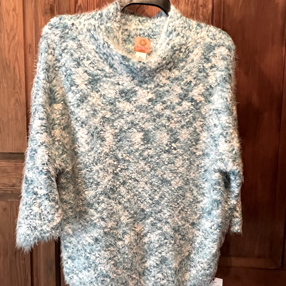 Ruby Rd. Petite Large blue and white sweater